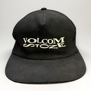Volcom Skate Vitals Mens Black Embroirdered Adjustable SnapBack Hat Baseball Cap